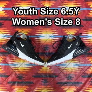Nike Air Max 270 (GS) Black White Anthracite 943345-001 Youth 6.5Y Women’s 8